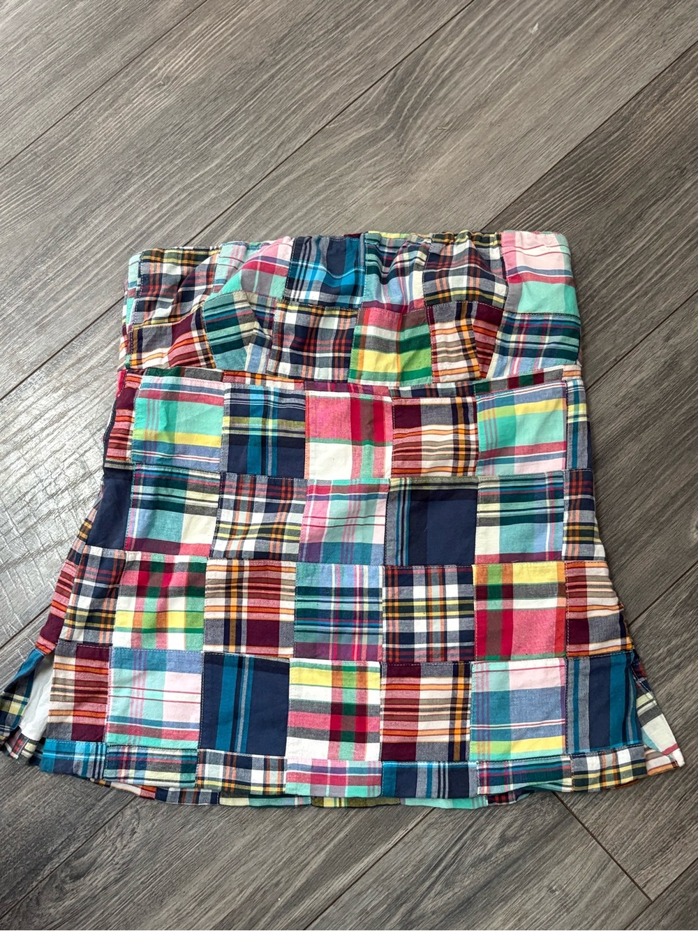 J Crew Polo Patchwork Plaid tank top sleeveless tube preppy vintage
